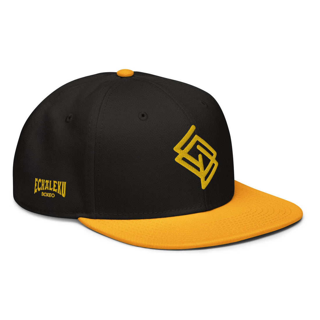 Gorra Echaleku Boxeo RING Snapback Hat Bicolor Negra y detalles en Dorado - Echaleku Boxeo