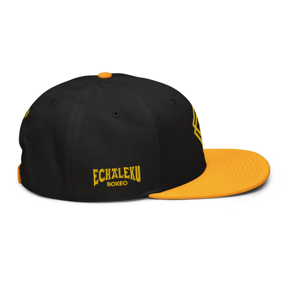 Gorra Echaleku Boxeo RING Snapback Hat Bicolor Negra y detalles en Dorado - Echaleku Boxeo