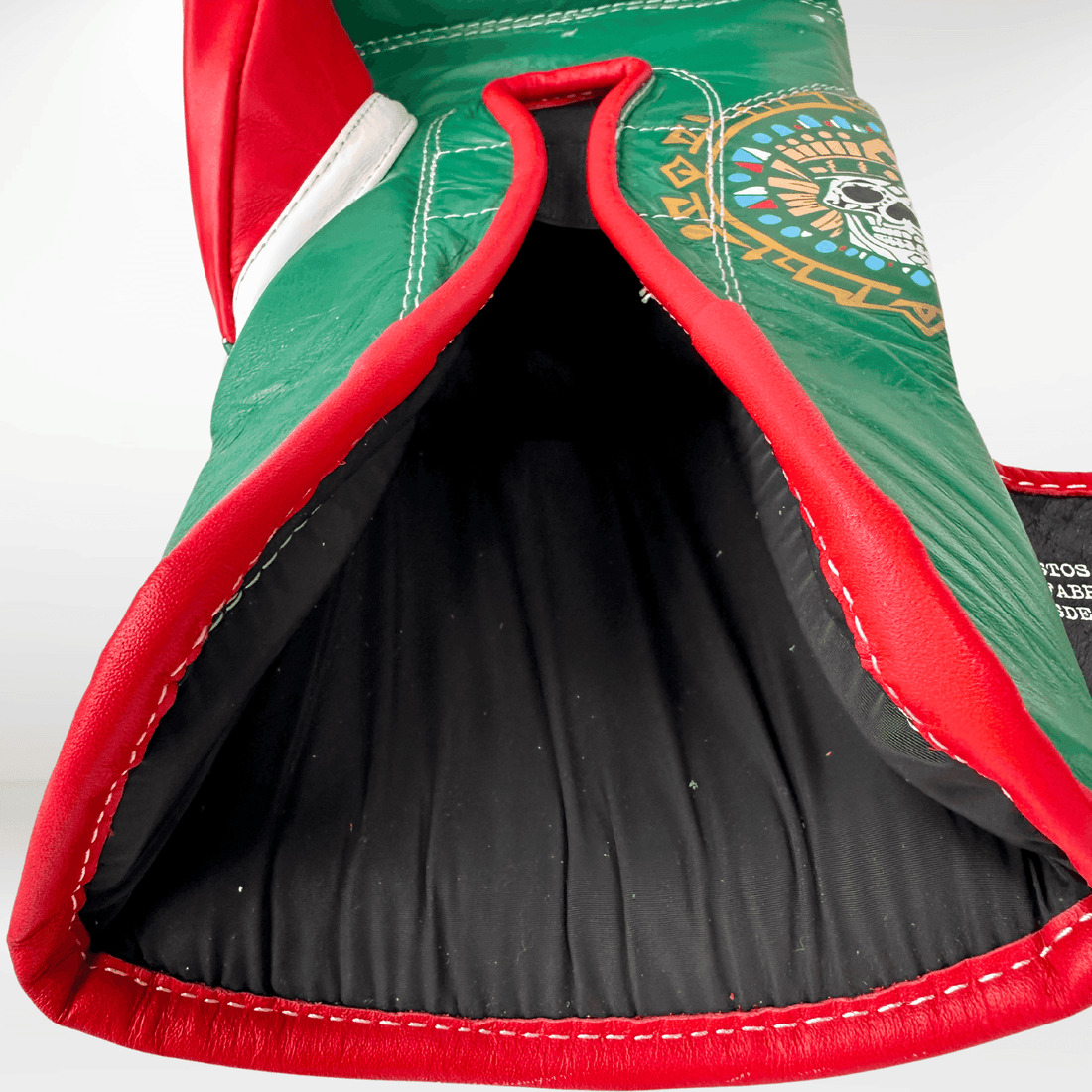DUPLA Casco Boxeo Barra Piel Negro y Dorado + AZTECA Verde y Rojo - Echaleku Boxeo