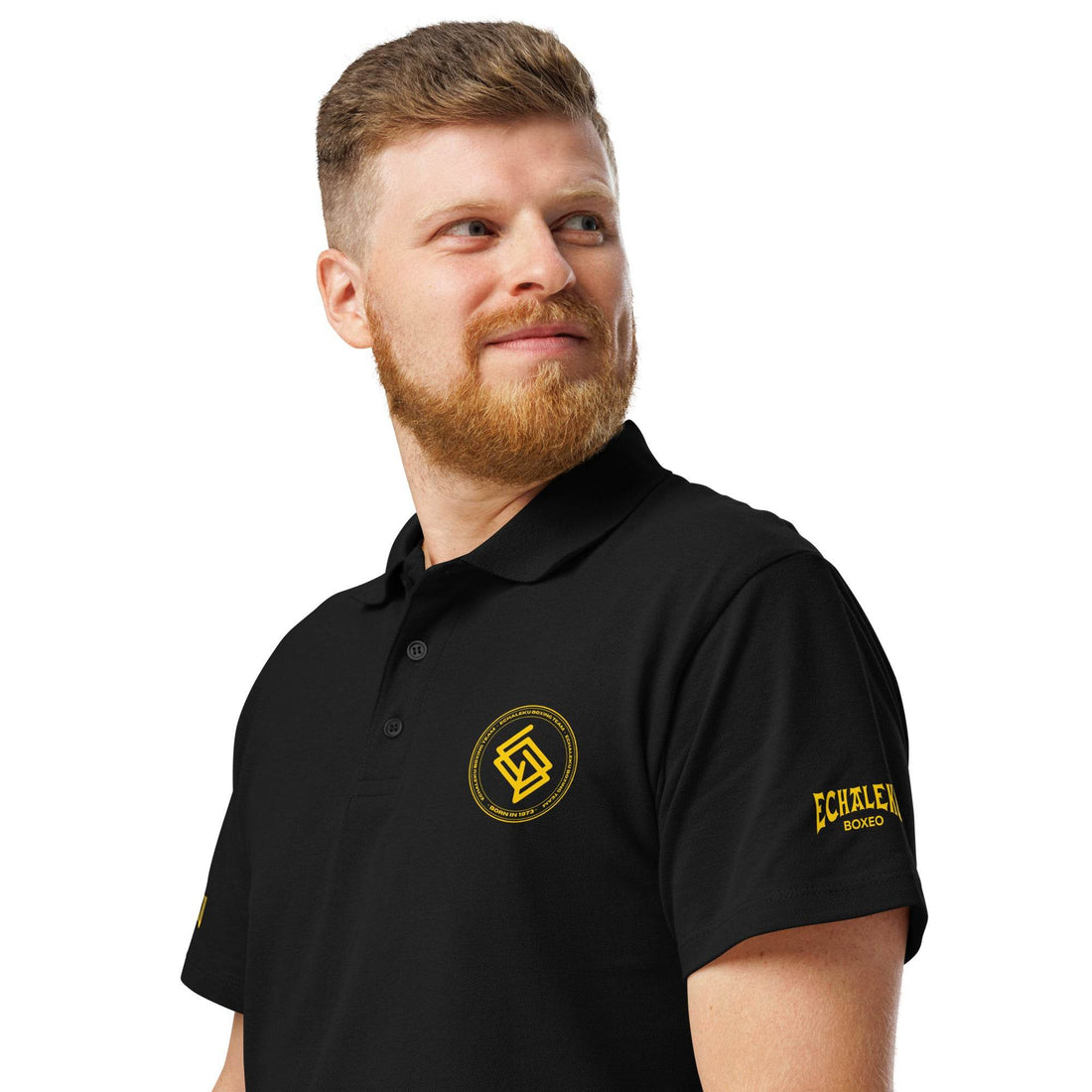 Polo algodón premium UNISEX Casual Echaleku Boxing Team Negro y Dorado - Echaleku Boxeo