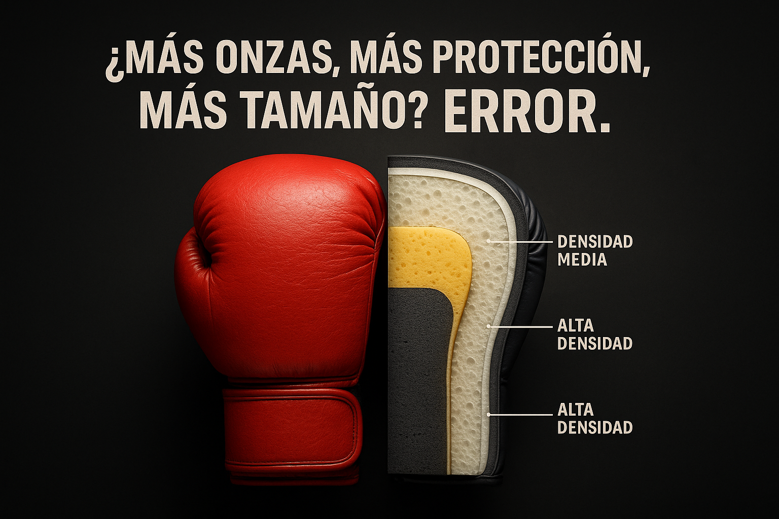 En los guantes de boxeo, ¿Más onzas, más protección, más tamaño? Error.