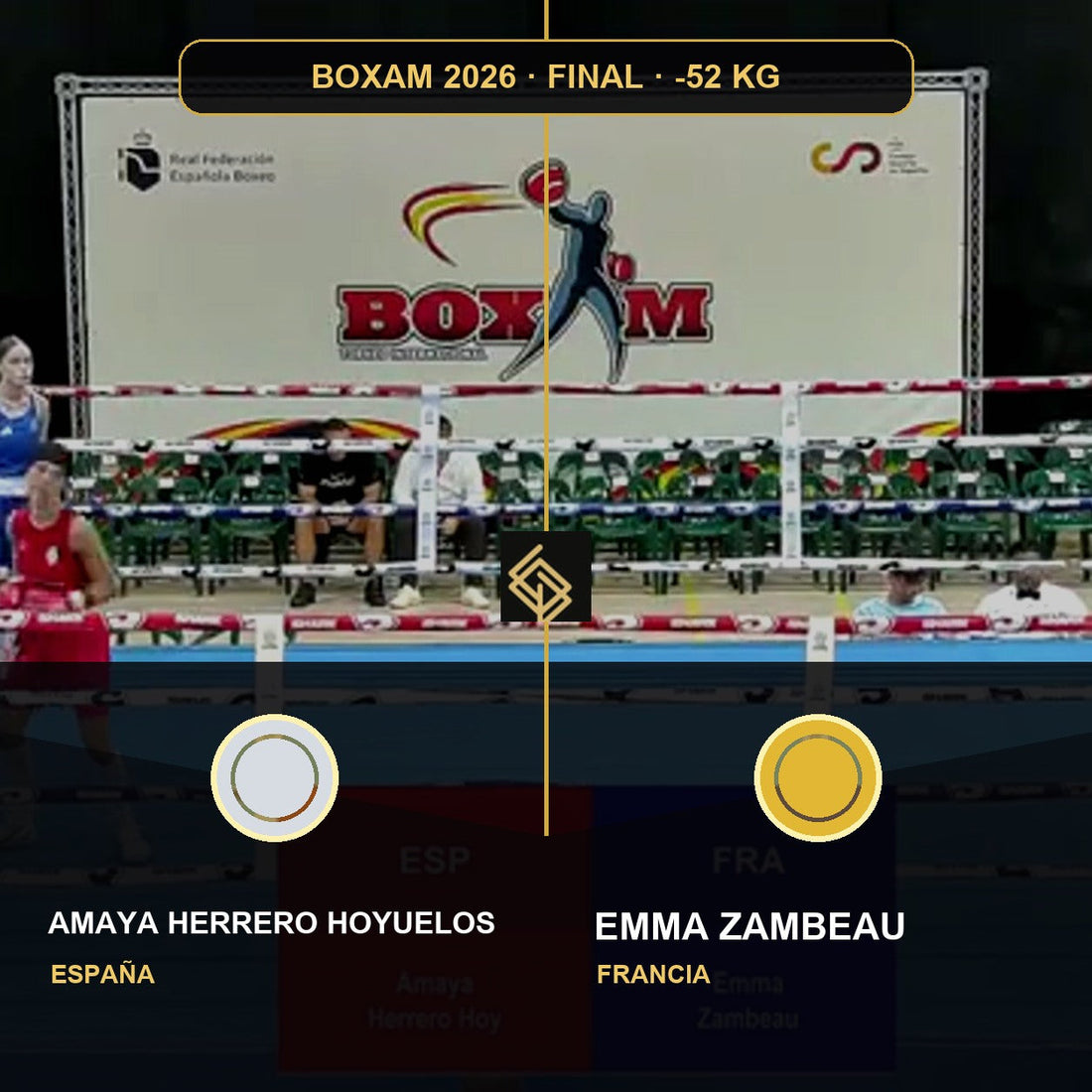 Final del BOXAM 2026 -52 KG: Amaya Herrero Hoyuelos contra Emma Zambeau