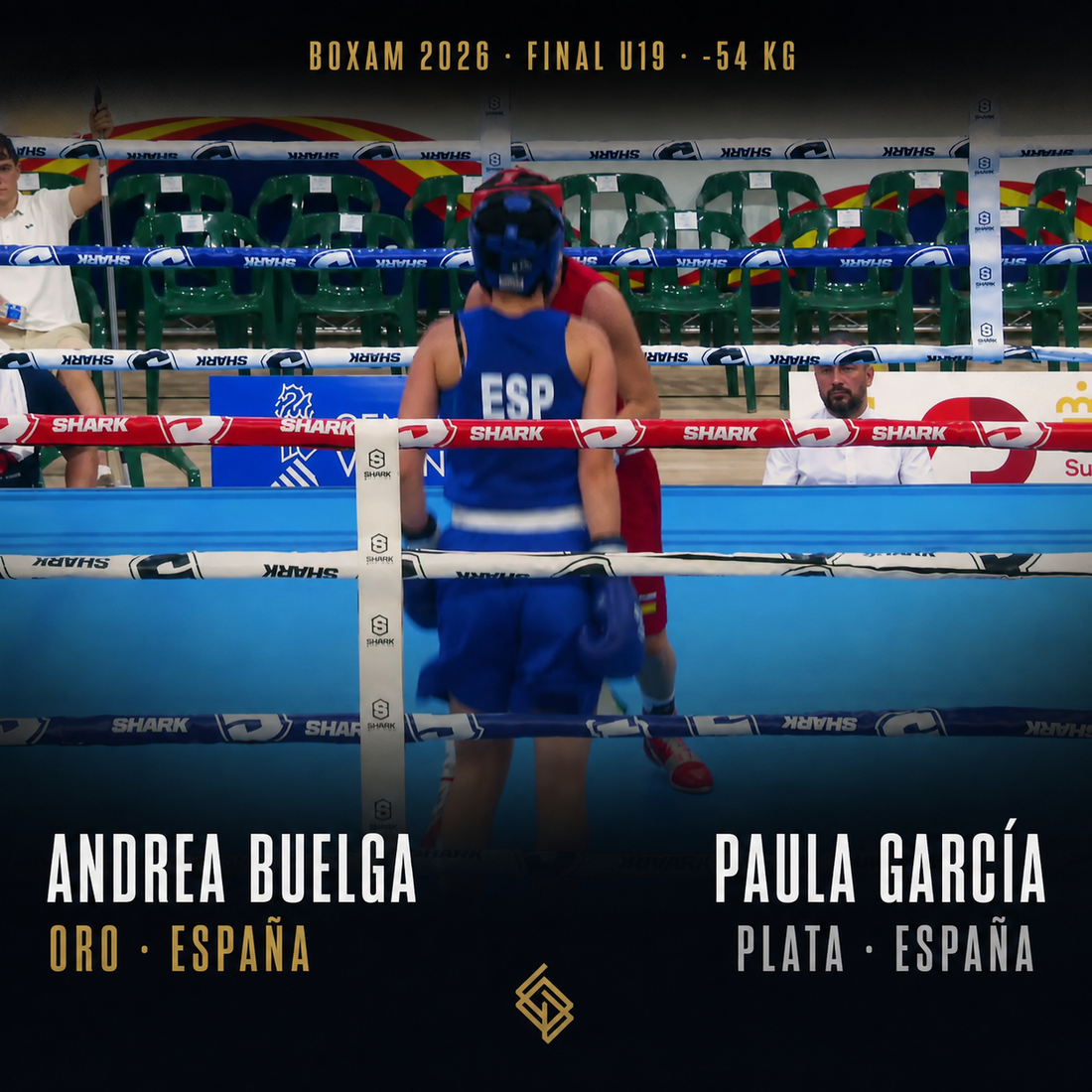 Andrea Buelga, oro, y Paula García, plata, en la final U19 de -54 kg del BOXAM 2026