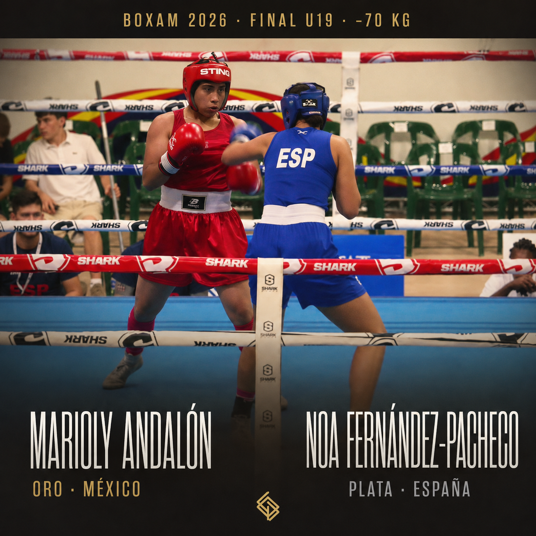 Marioly Andalón, oro, y Noa Fernández-Pacheco, plata, en la final U19 de -70 kg del BOXAM 2026