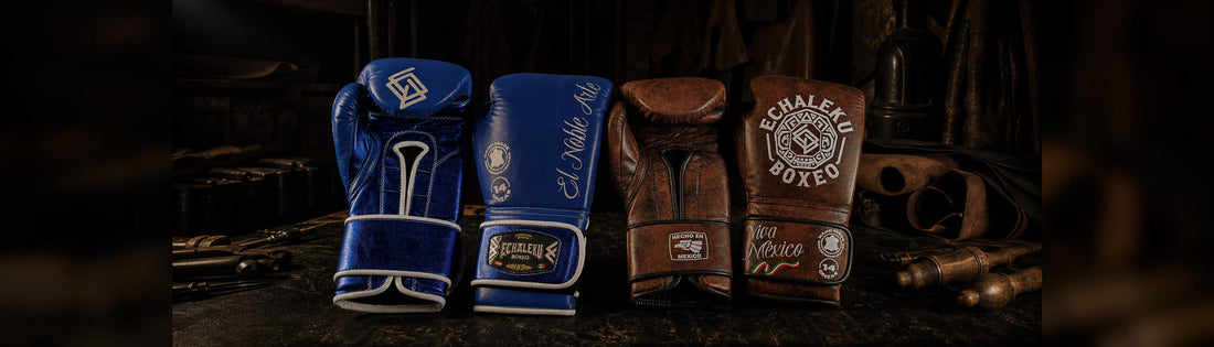 Guantes Guanajuato y Viva México de Echaleku Boxeo en un atelier de piel