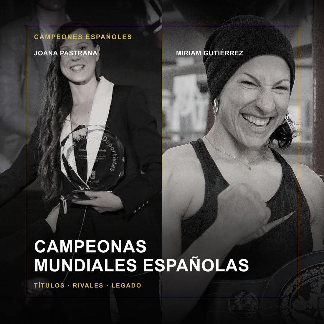 Joana Pastrana y Miriam Gutiérrez en una composición sobre las campeonas mundiales españolas de boxeo