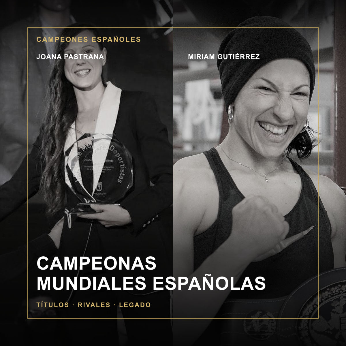 Joana Pastrana y Miriam Gutiérrez en una composición sobre las campeonas mundiales españolas de boxeo