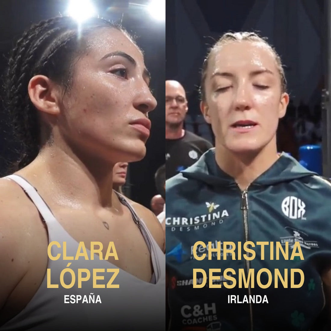 Clara López, España, y Christina Desmond, Irlanda, antes de disputar el Europeo EBU en Sagunto.