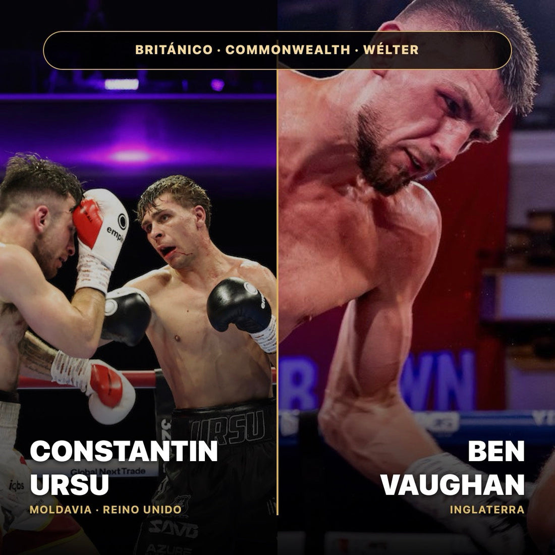 Constantin Ursu y Ben Vaughan, protagonistas del combate por los títulos británico y Commonwealth del peso wélter