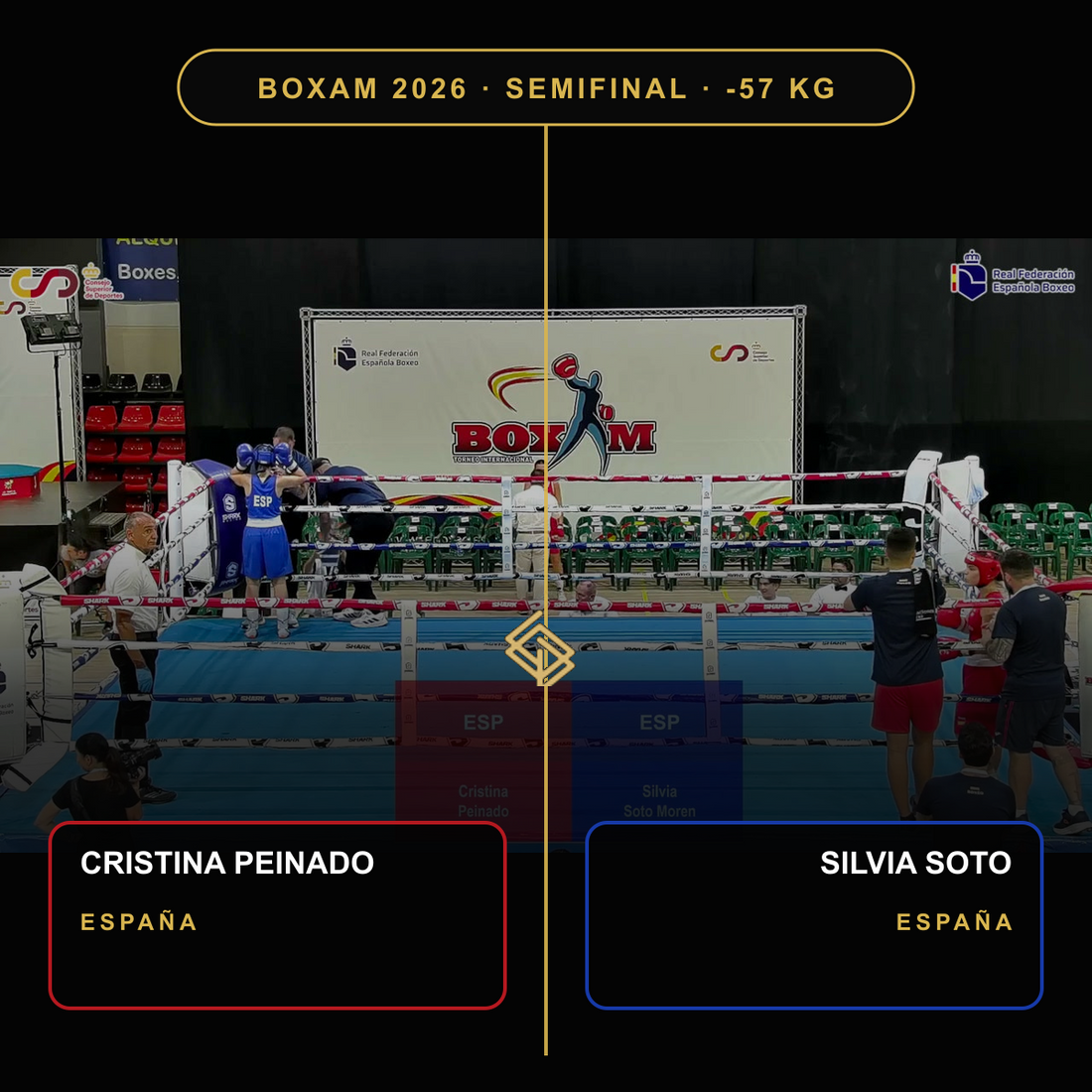 Semifinal BOXAM 2026 -57 kg: Cristina Peinado y Silvia Soto, ambas de España
