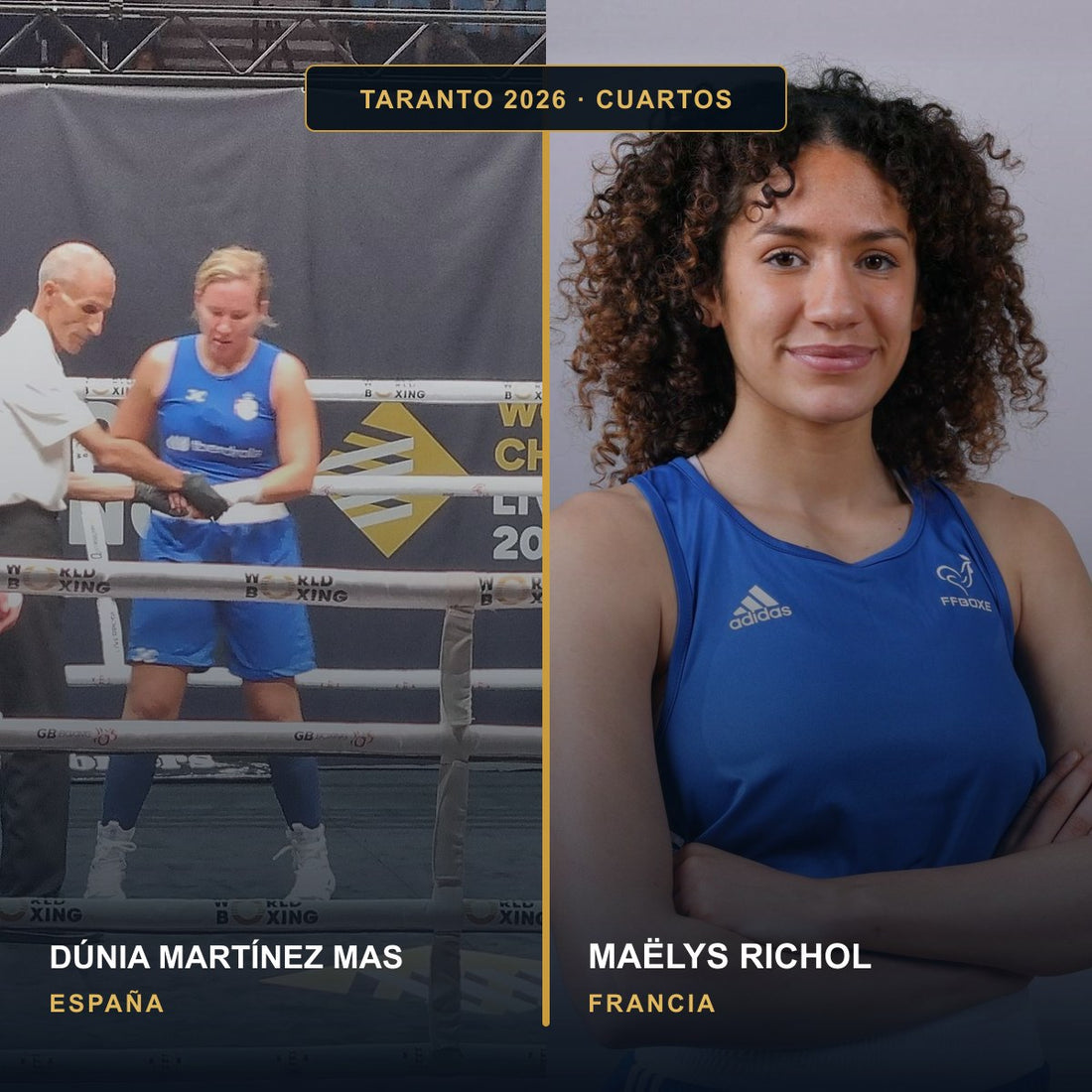 Dúnia Martínez Mas, de España, y Maëlys Richol, de Francia, en Taranto 2026
