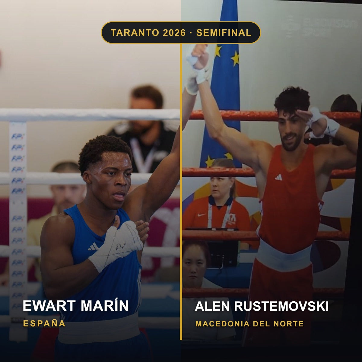Ewart Marín, de España, y Alen Rustemovski, de Macedonia del Norte, en Taranto 2026