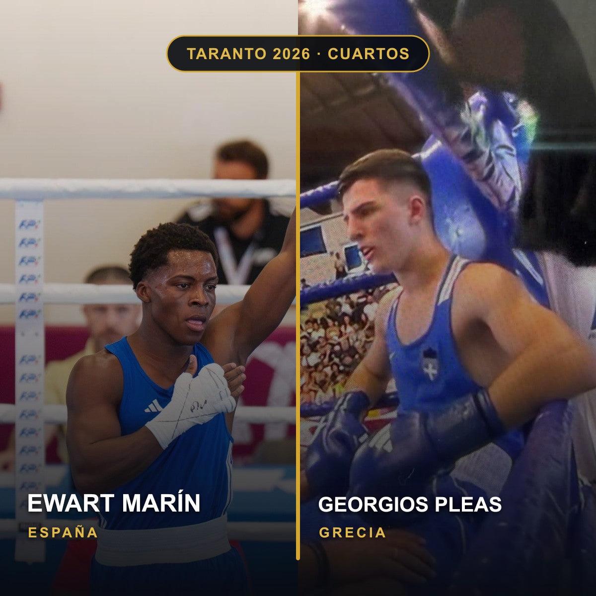 Ewart Marín, de España, y Georgios Pleas, de Grecia, en Taranto 2026