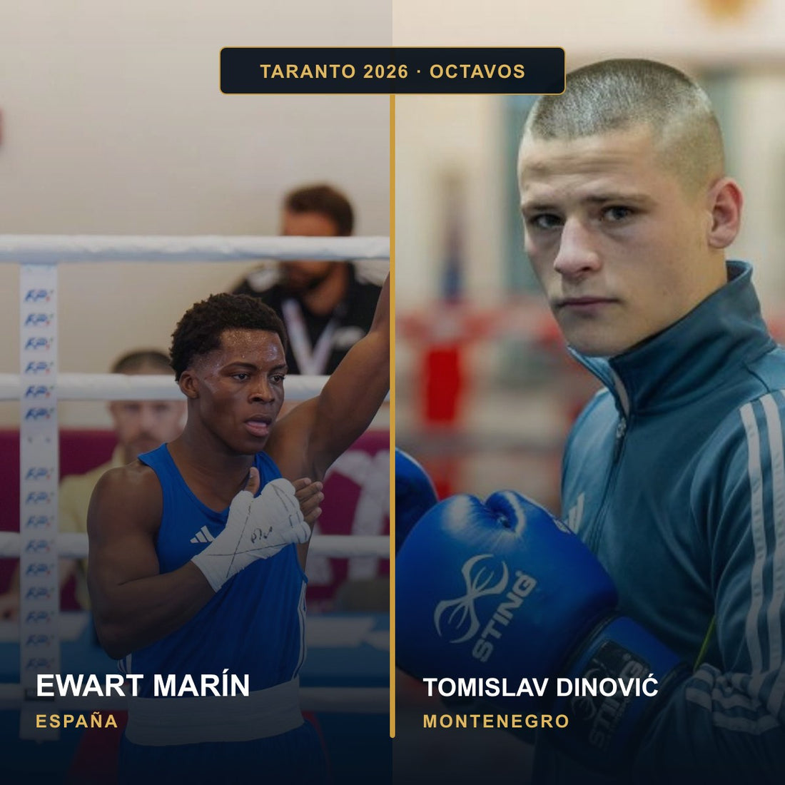 Ewart Marín, de España, y Tomislav Dinović, de Montenegro, en Taranto 2026