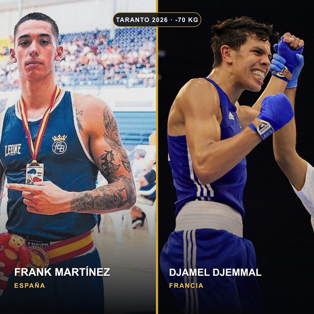 Frank Martínez, de España, y Djamel Djemmal, de Francia, en Taranto 2026
