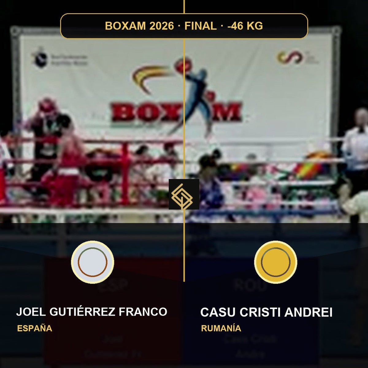 Final del BOXAM 2026 -46 KG: Joel Gutiérrez Franco contra Casu Cristi Andrei