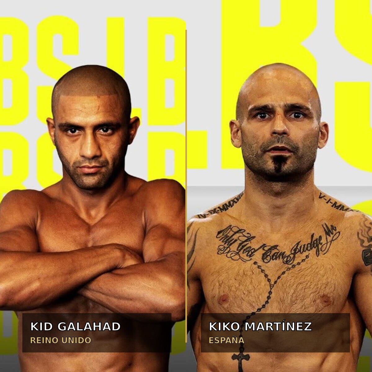 Kiko Martínez y Kid Galahad antes de disputar el título mundial IBF del peso pluma