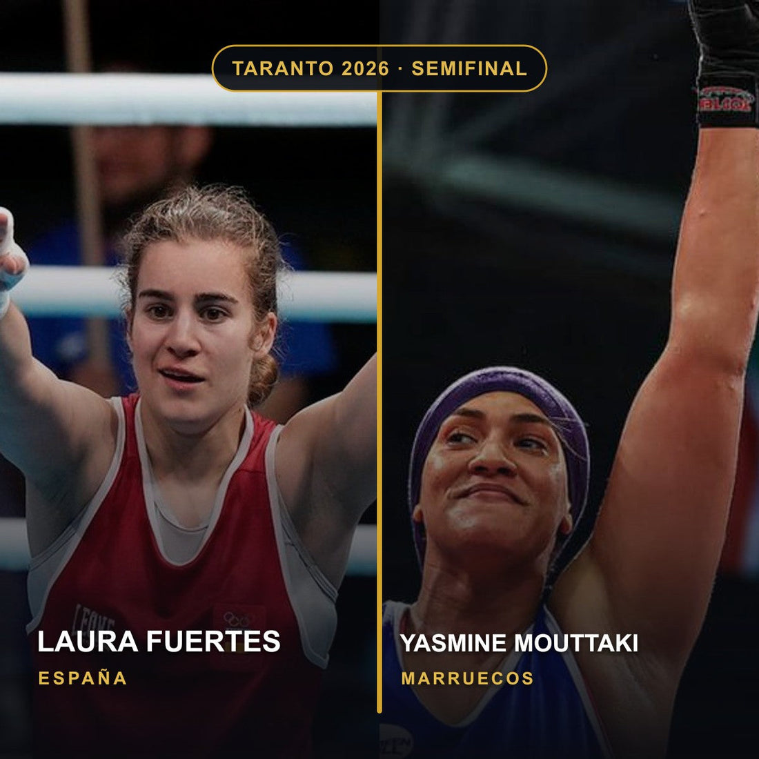 Laura Fuertes, de España, y Yasmine Mouttaki, de Marruecos, en Taranto 2026