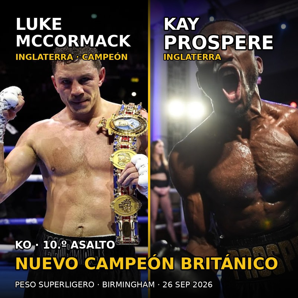 Luke McCormack y Kay Prospere, combate por el título británico superligero de 2026