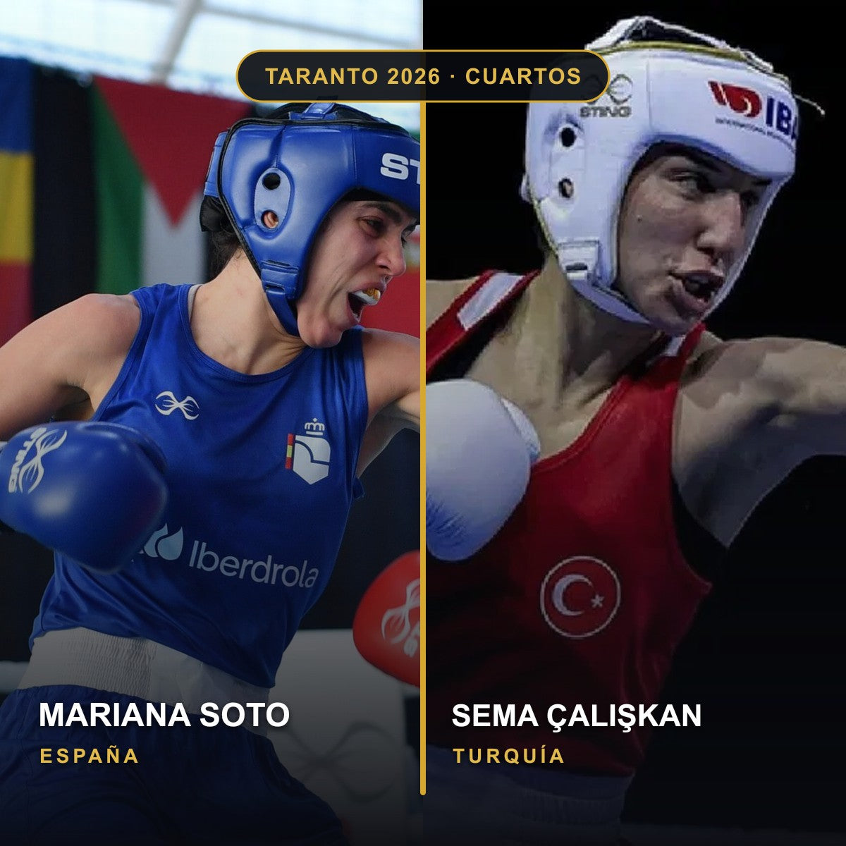 Mariana Soto, de España, y Sema Çalışkan, de Turquía, en Taranto 2026