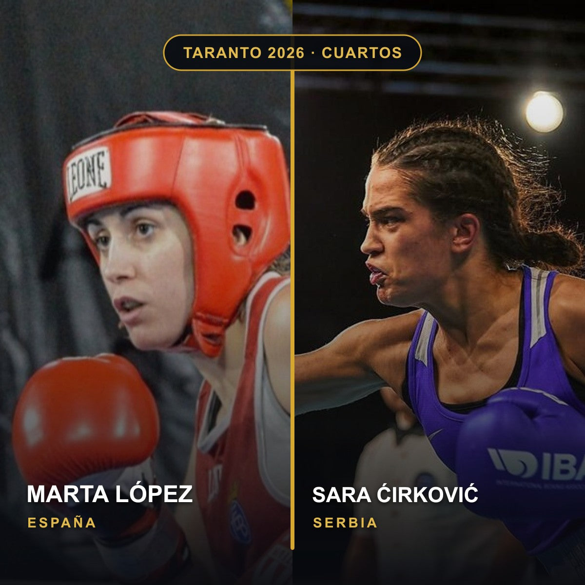 Marta López, de España, y Sara Ćirković, de Serbia, en Taranto 2026