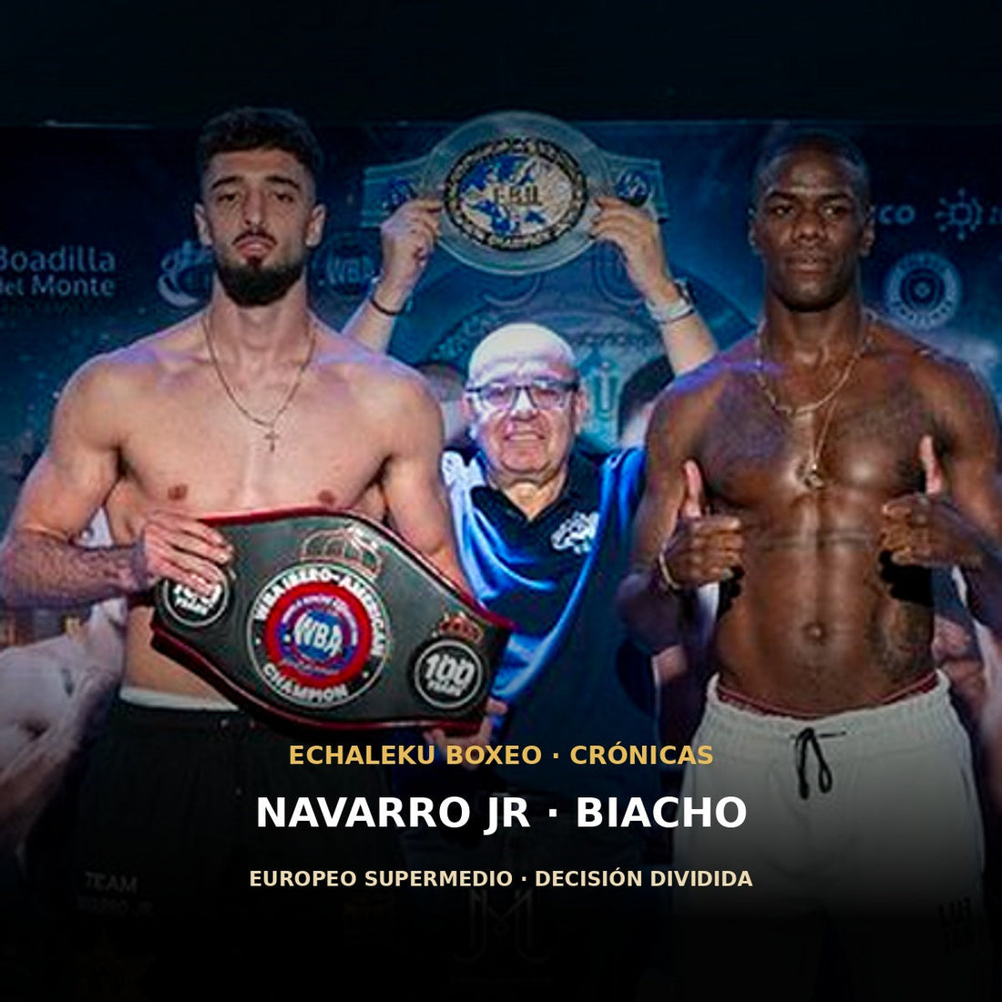 José Luis Navarro Jr y Damián Biacho en la presentación de su combate europeo