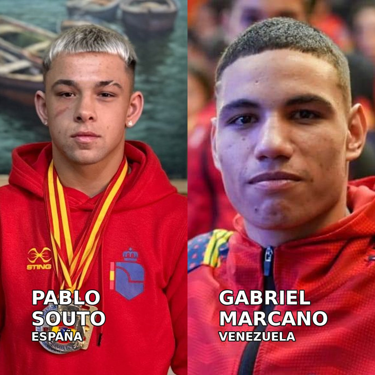 Composición de fotografías de archivo de Pablo Souto (España), en una recepción municipal en Puerto Real, y Gabriel Marcano (Venezuela), en un retrato deportivo publicado en abril de 2026.