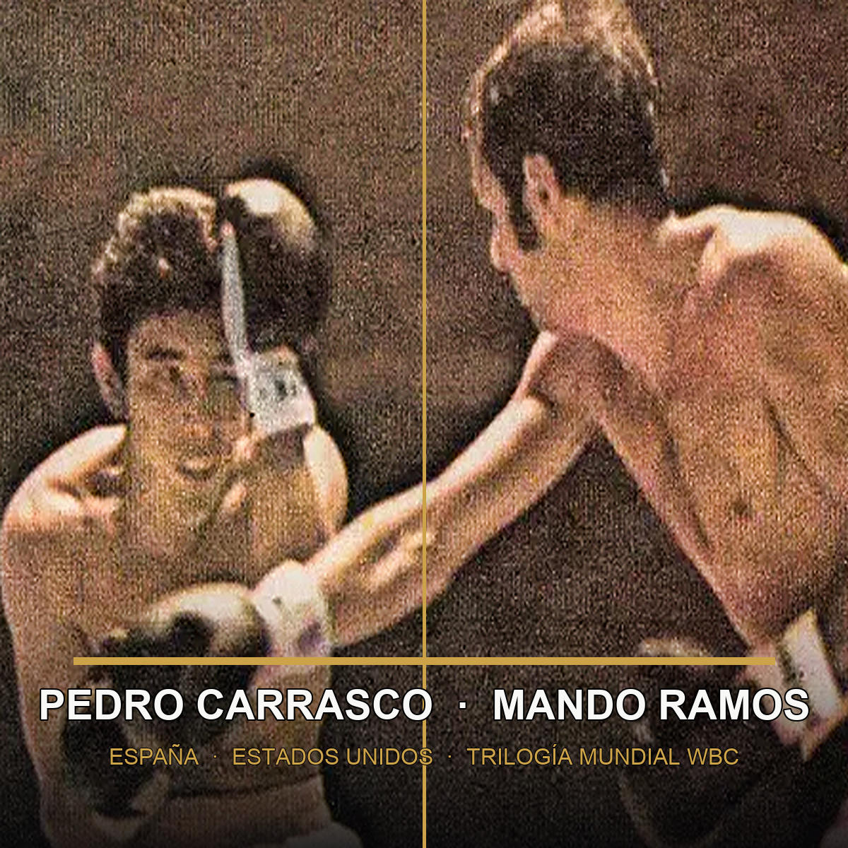 Pedro Carrasco y Mando Ramos durante uno de sus combates por el título mundial WBC del peso ligero