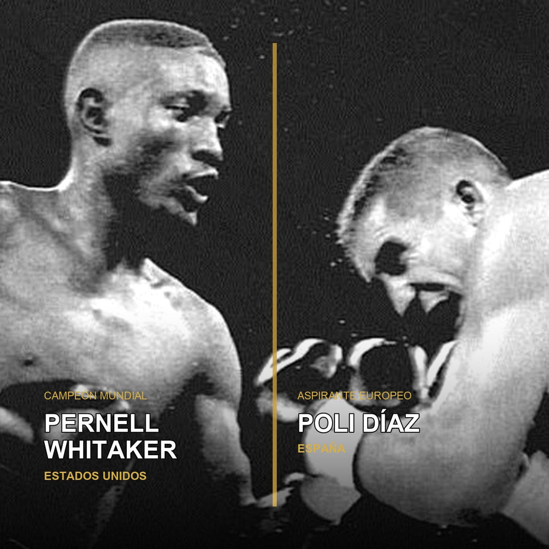 Pernell Whitaker y Poli Díaz durante su combate por el título mundial del peso ligero en 1991