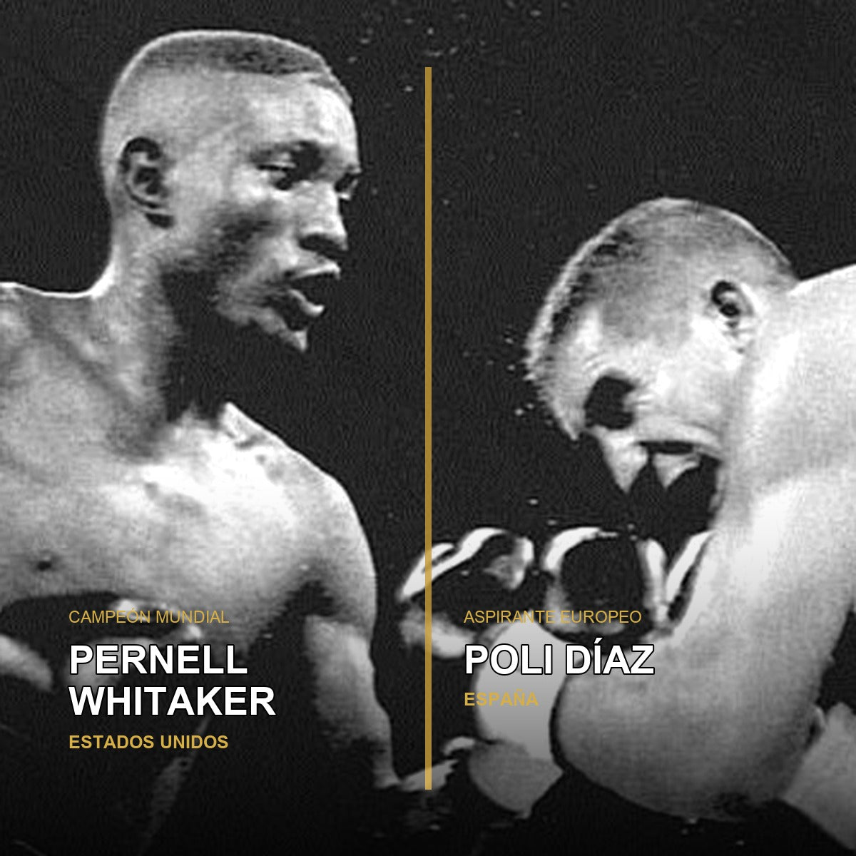 Pernell Whitaker y Poli Díaz durante su combate por el título mundial del peso ligero en 1991