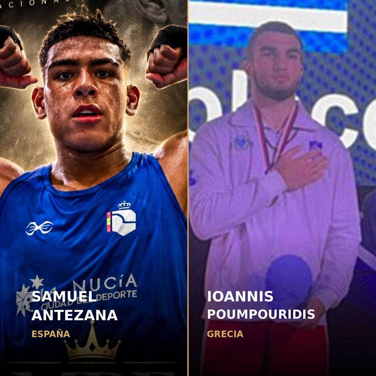 Fotografías de archivo de Samuel Antezana y Ioannis Poumpouridis, rivales en Budva 2026.