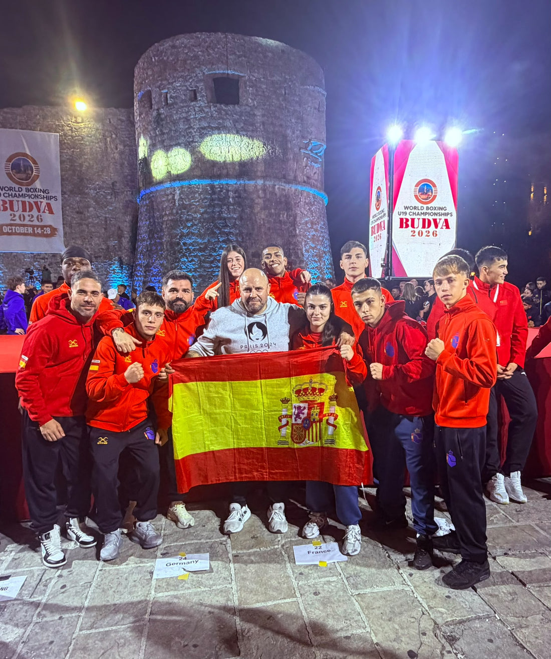 Equipo español U19 en Budva 2026. Fotografía publicada por RFEBoxeo.