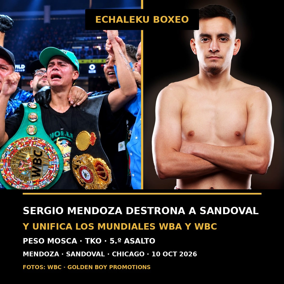 Sergio Mendoza y Ricardo Sandoval: resultado de la unificación mundial WBA y WBC del peso mosca