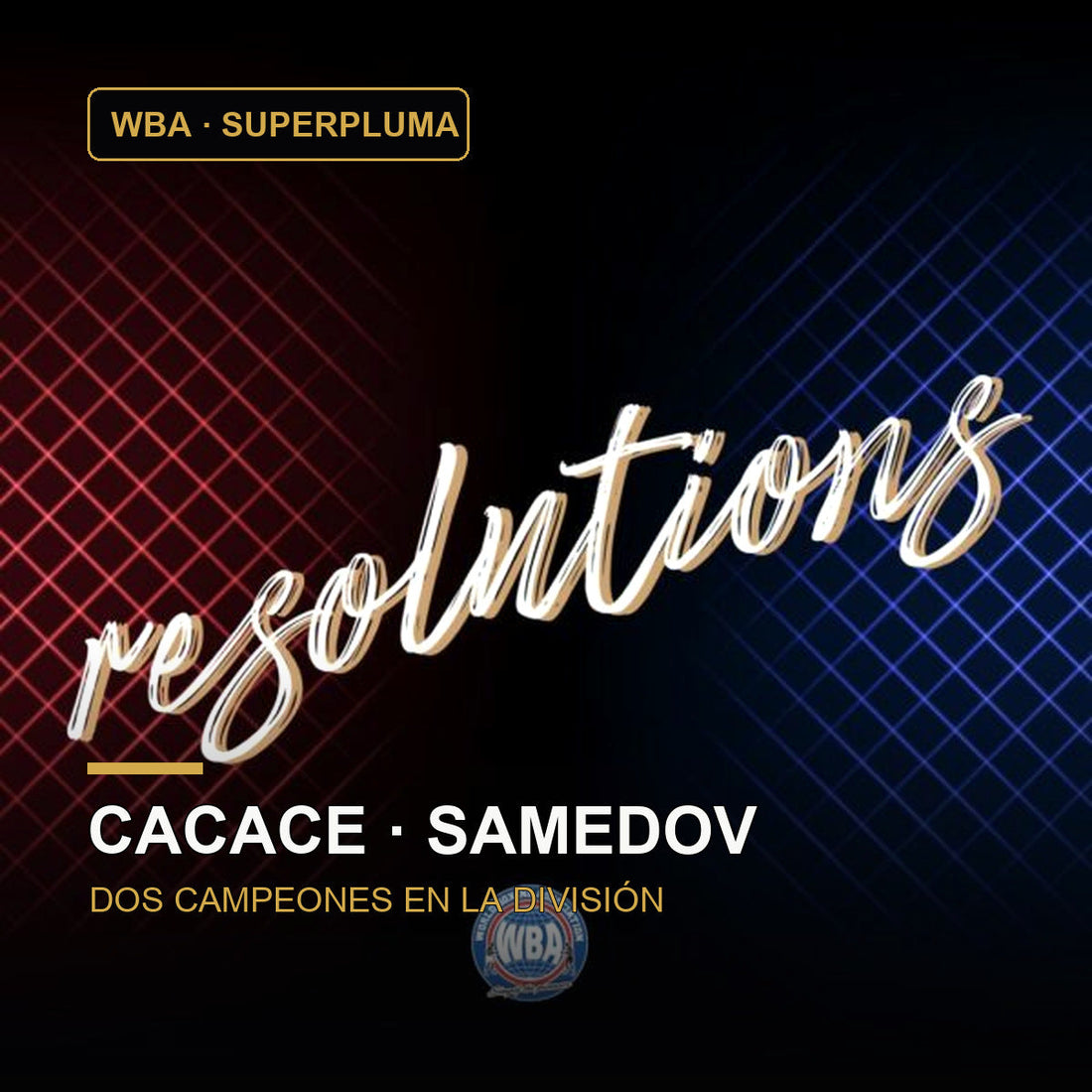 Gráfico oficial de resolución WBA sobre Anthony Cacace y Elnur Samedov en el peso superpluma
