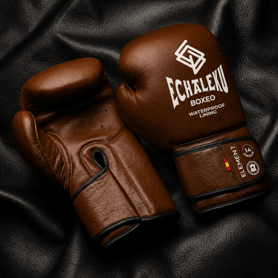Guantes de boxeo Element Echaleku Boxeo en negro, Glacier y marrón vintage