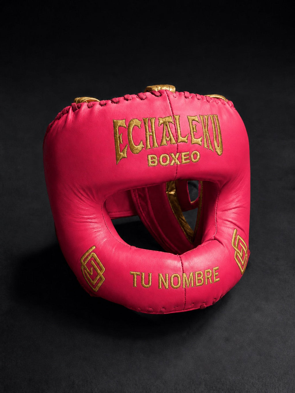 Casco de boxeo de barra personalizado Echaleku Boxeo rosa con TU NOMBRE