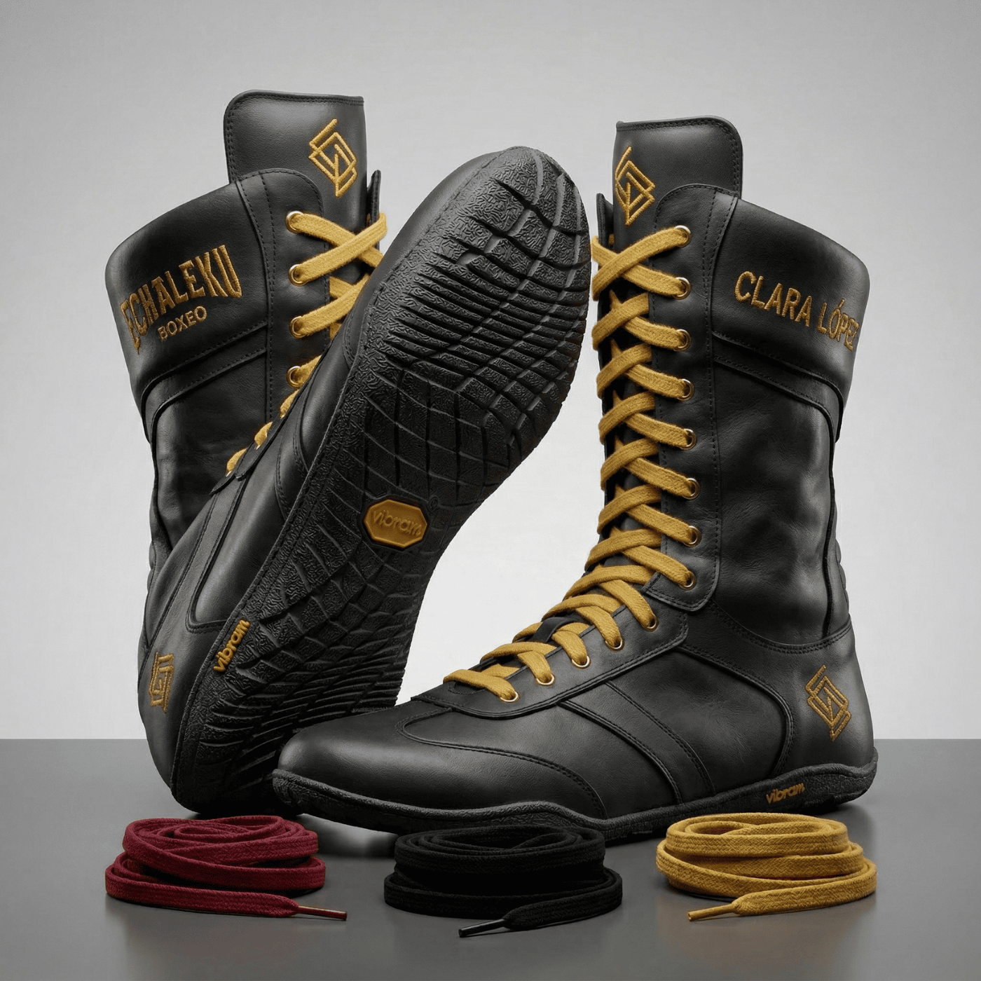 Botas Boxeo UNISEX de piel para entrenamiento y competición  "PERSONALIZADAS CON TU NOMBRE BORDADO" - MODELO MERINO