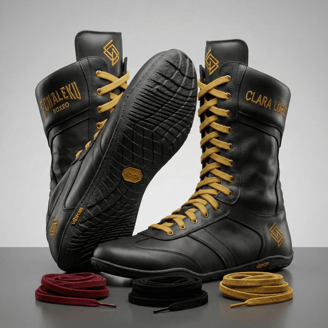 Botas Boxeo UNISEX de piel para entrenamiento y competición  "PERSONALIZADAS CON TU NOMBRE BORDADO" - MODELO MERINO