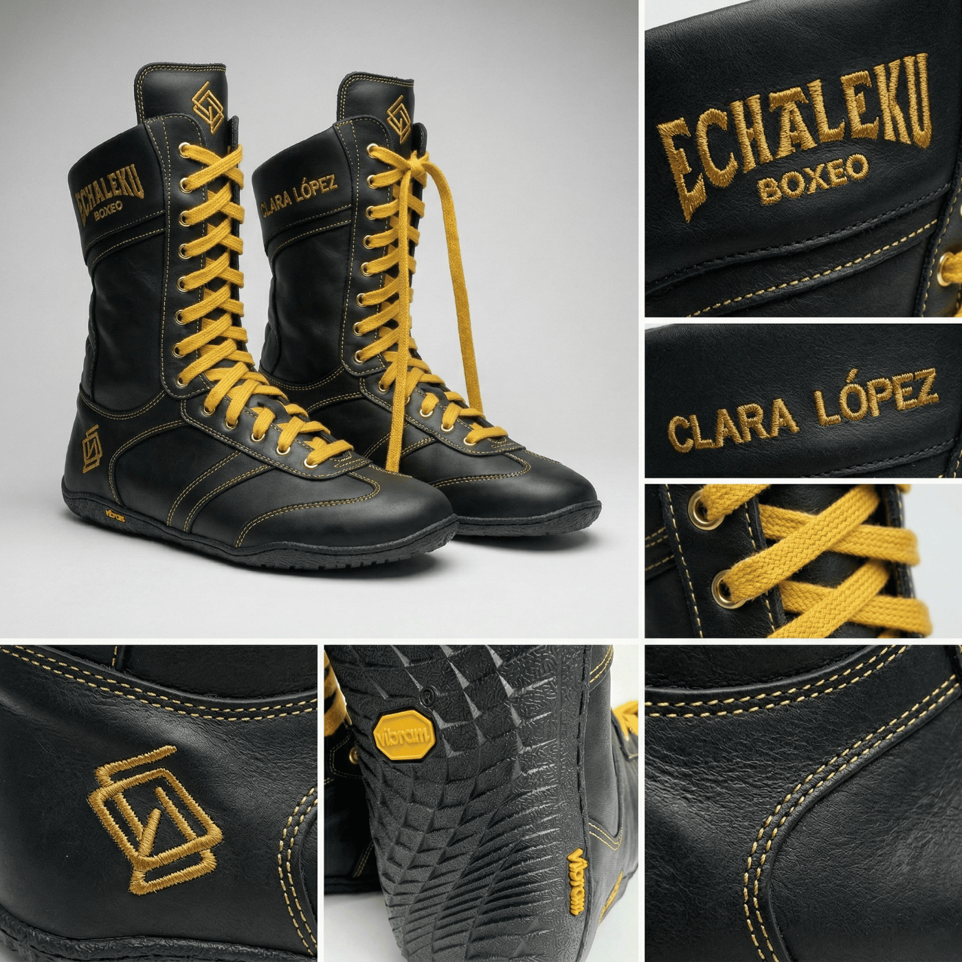 Botas Boxeo UNISEX de piel para entrenamiento y competición  "PERSONALIZADAS CON TU NOMBRE BORDADO" - MODELO MERINO
