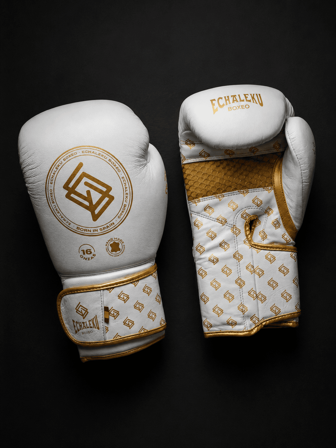 GUANTES BOXEO PREMIUM V5 FORRO 100% WATERPROOF: Glacier. Blanco y Dorado (Reserva con entrega en julio)