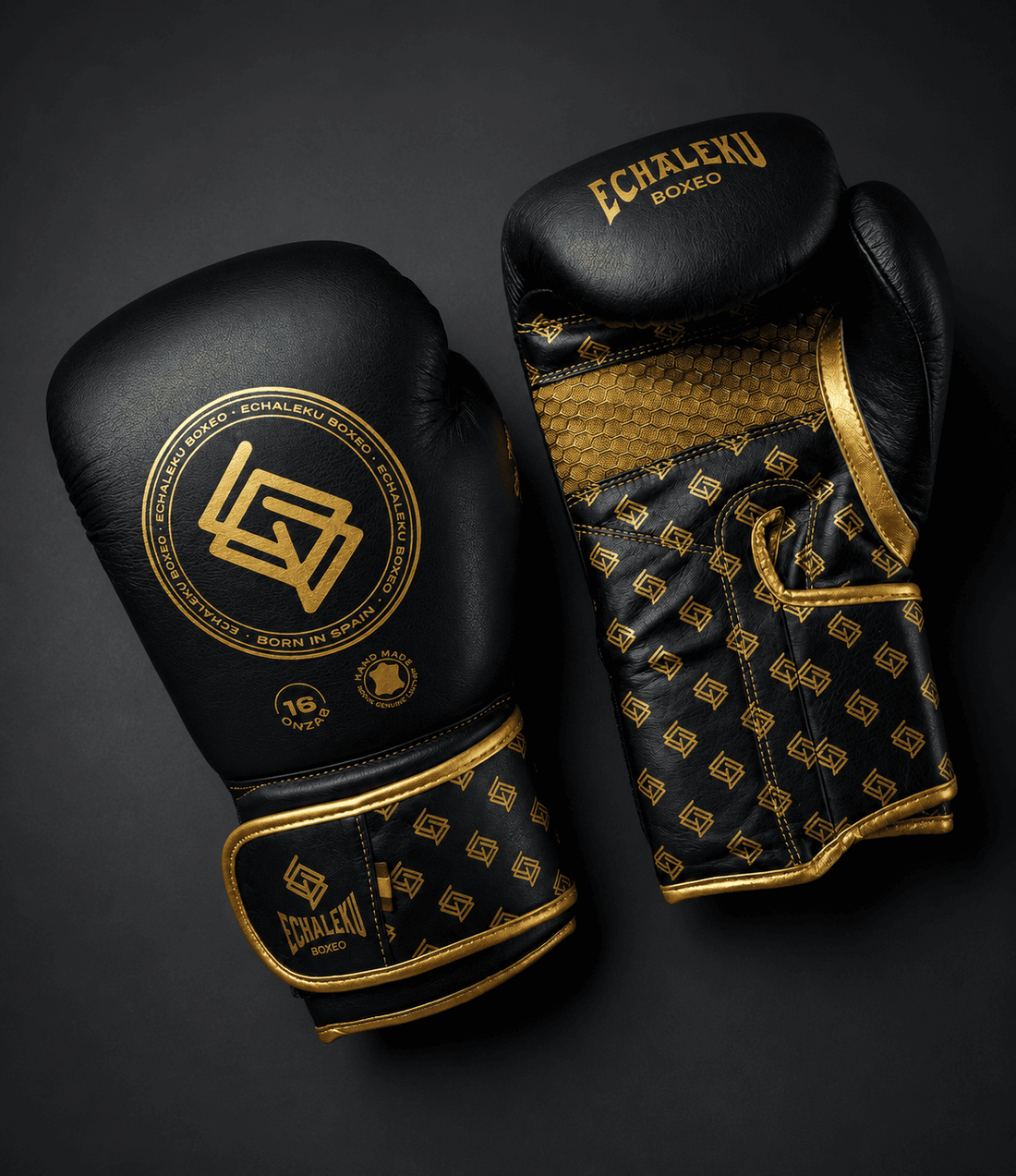 GUANTES BOXEO PREMIUM V5 FORRO 100% WATERPROOF: Dark. Negro y Dorado (Reserva con entrega en julio)