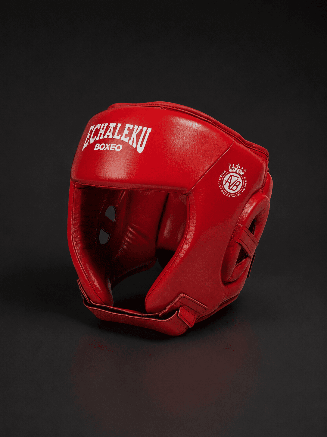 Casco Boxeo Piel Competición Amateur Rojo.