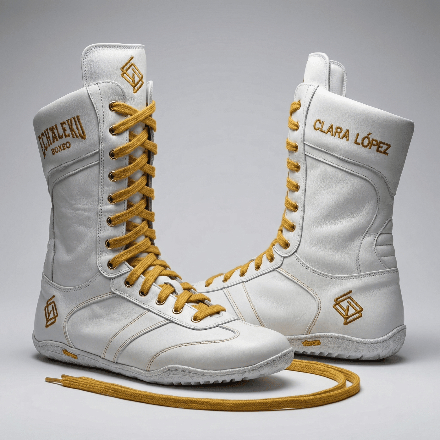 Botas Boxeo UNISEX de piel para entrenamiento y competición "PERSONALIZADAS CON TU NOMBRE BORDADO" - MODELO MERINO