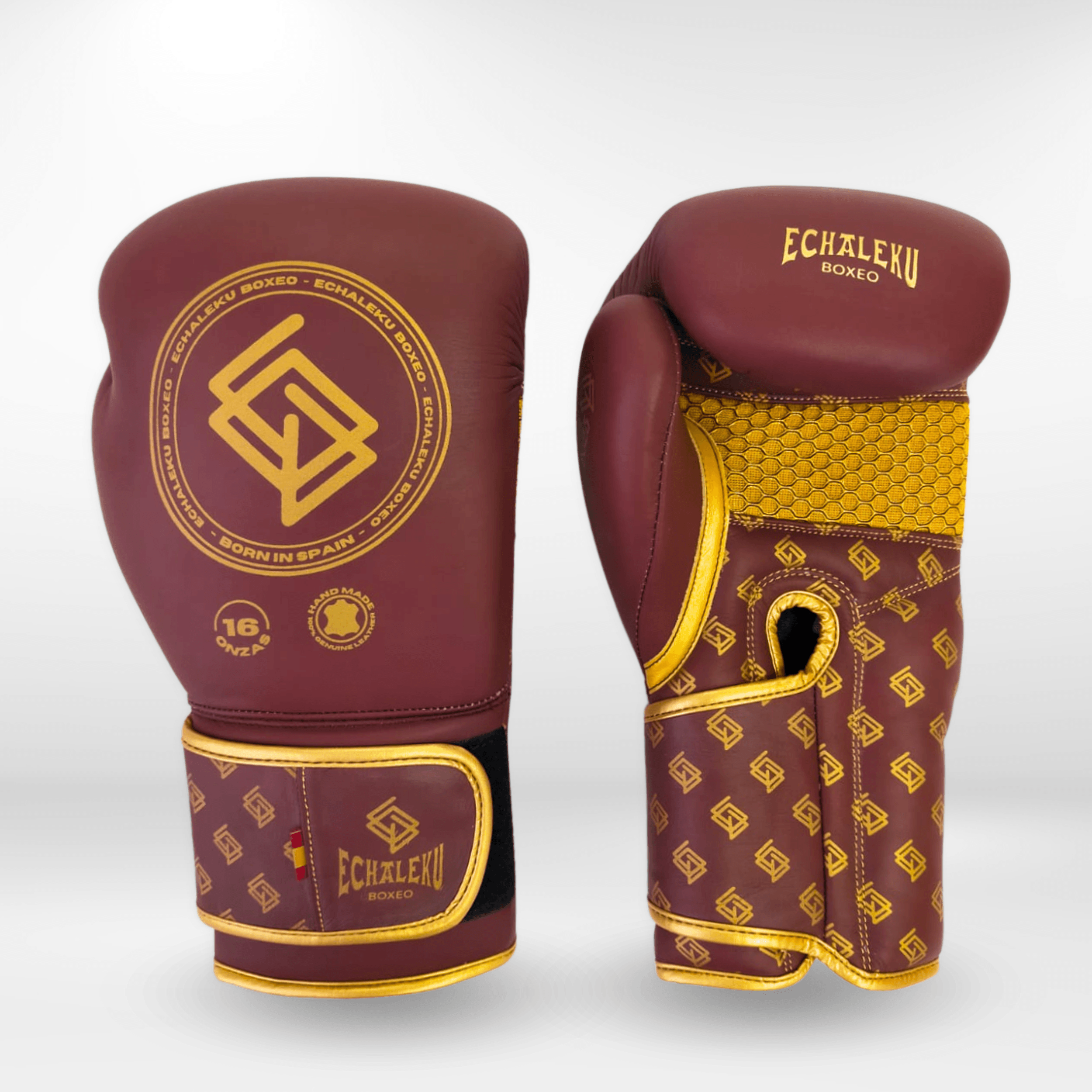 GUANTES PREMIUM ENTRENAMIENTO BOXEO AMATEUR: Original. Burdeos y Dorado (V4.0) - Echaleku Boxeo