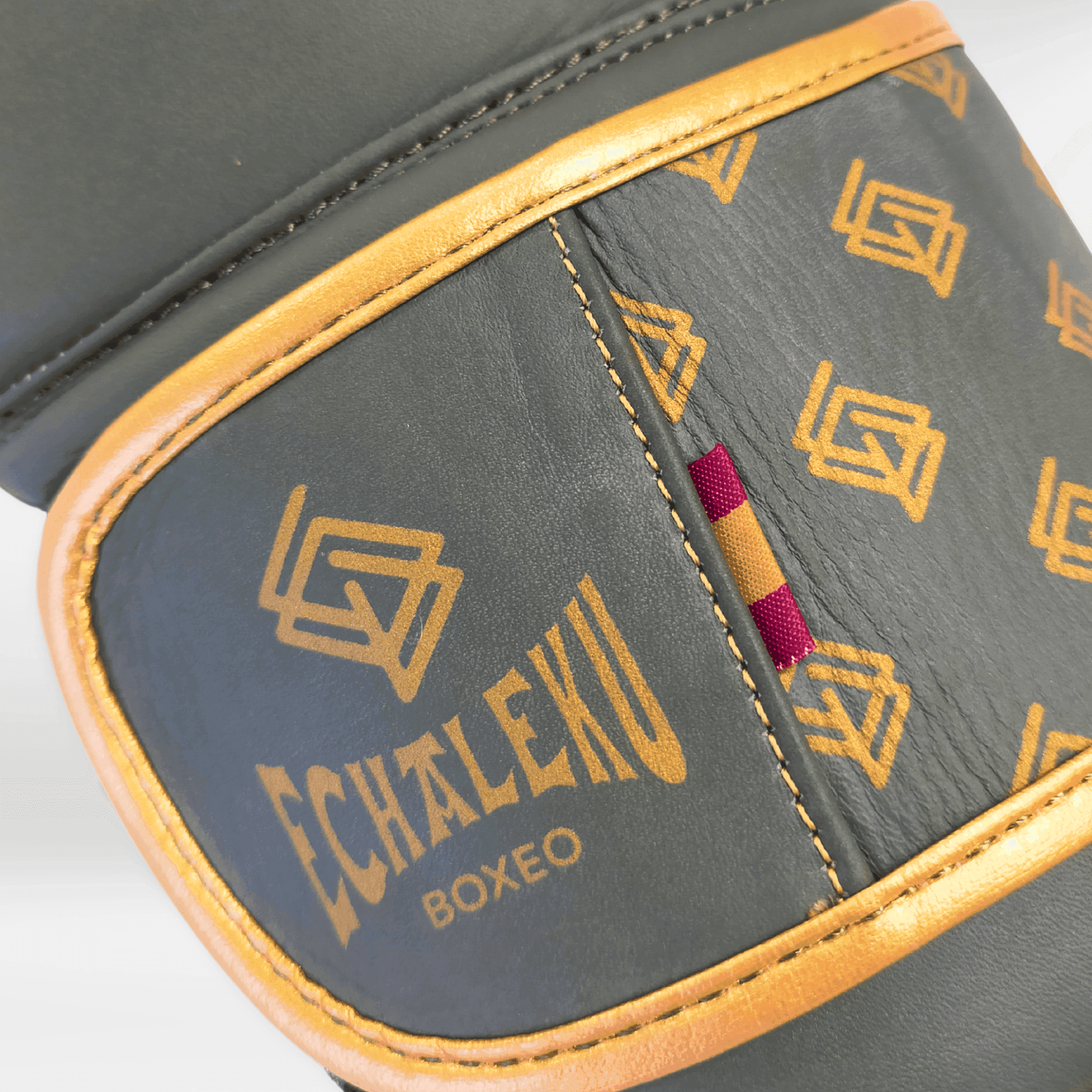 Handmix. GUANTES PREMIUM ENTRENAMIENTO BOXEO AMATEUR: Burdeos/Verde Militar + Dorado (V4.0) - Echaleku Boxeo