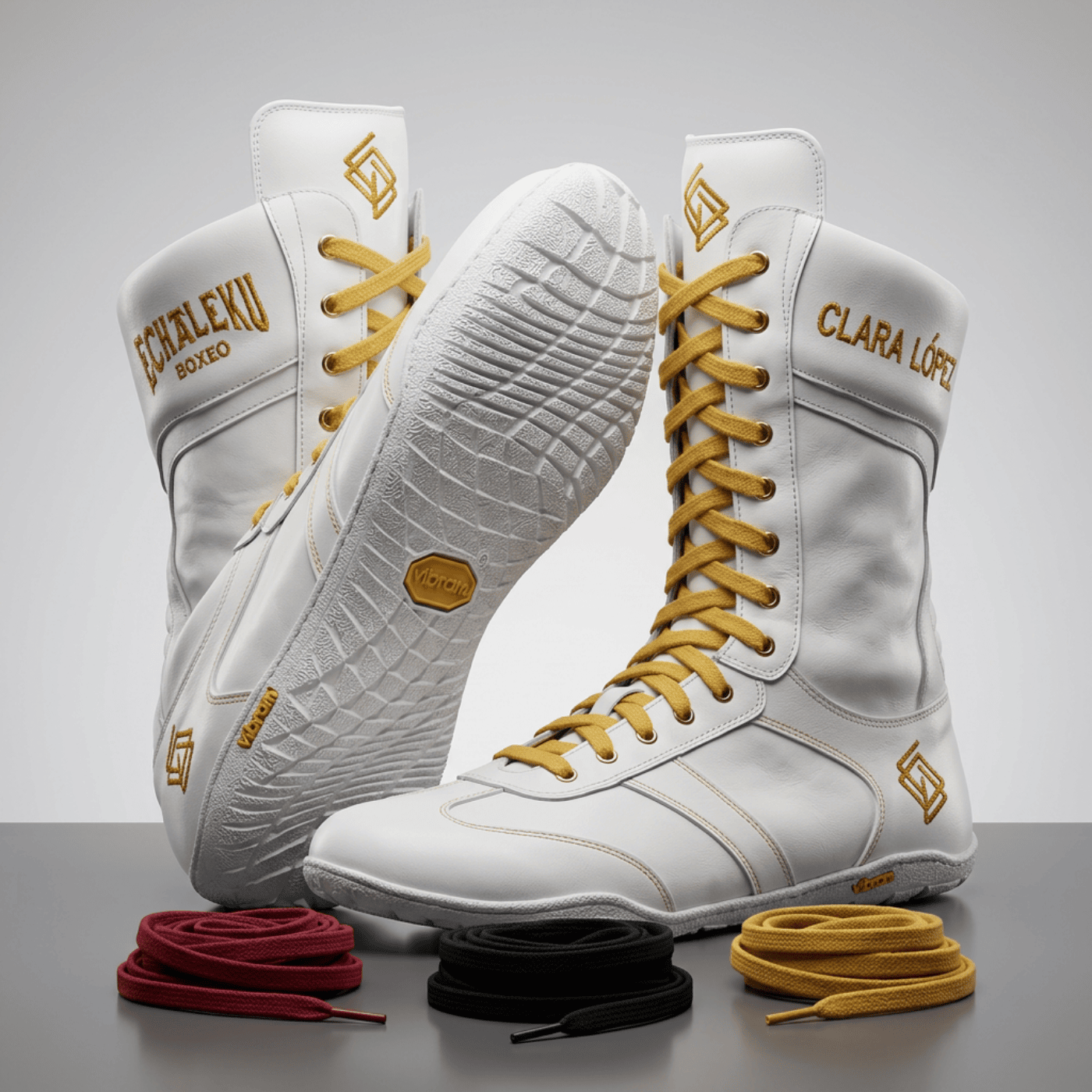 Botas Boxeo UNISEX de piel para entrenamiento y competición "PERSONALIZADAS CON TU NOMBRE BORDADO" - MODELO MERINO