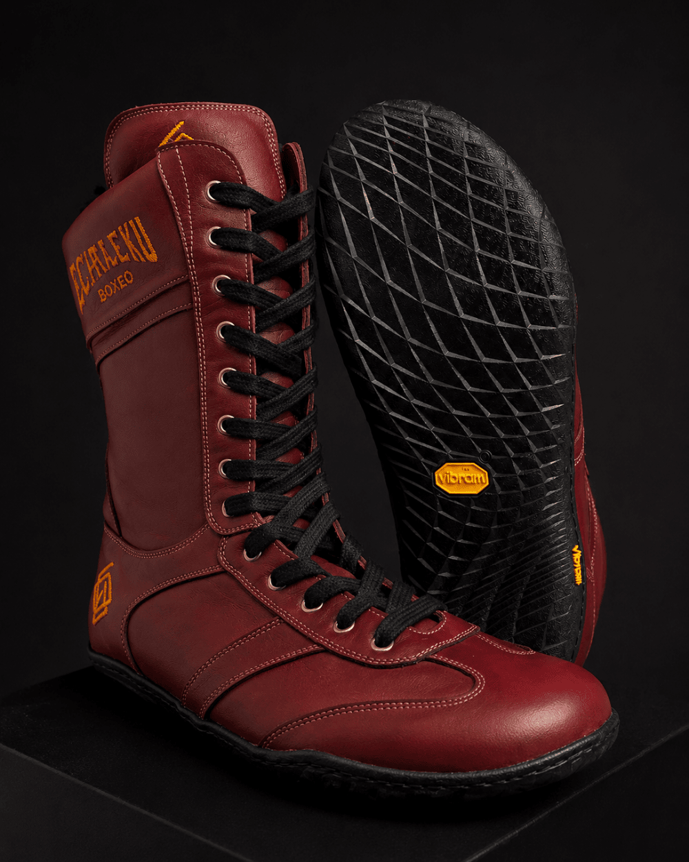 Botas de boxeo - Burdeos y negro