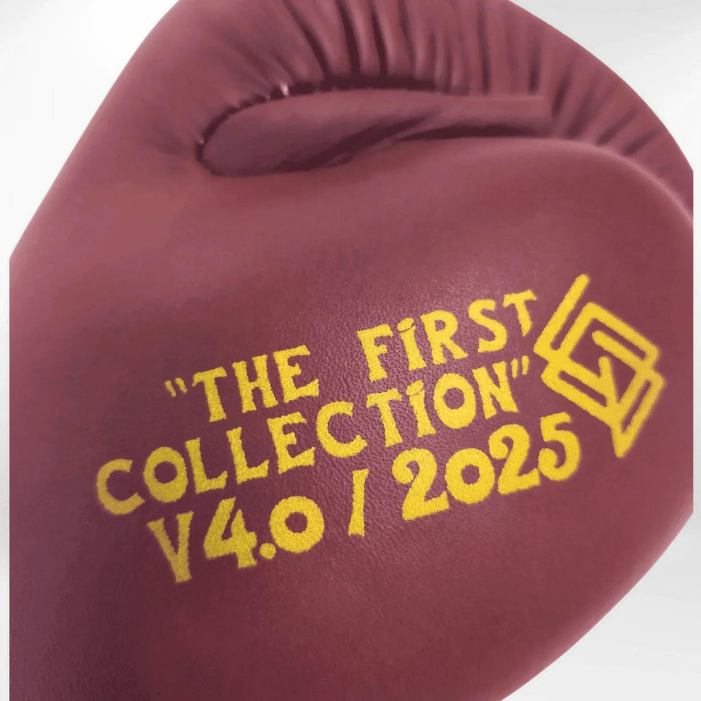 Handmix. GUANTES PREMIUM ENTRENAMIENTO BOXEO AMATEUR: Burdeos/Verde Militar + Dorado (V4.0) - Echaleku Boxeo