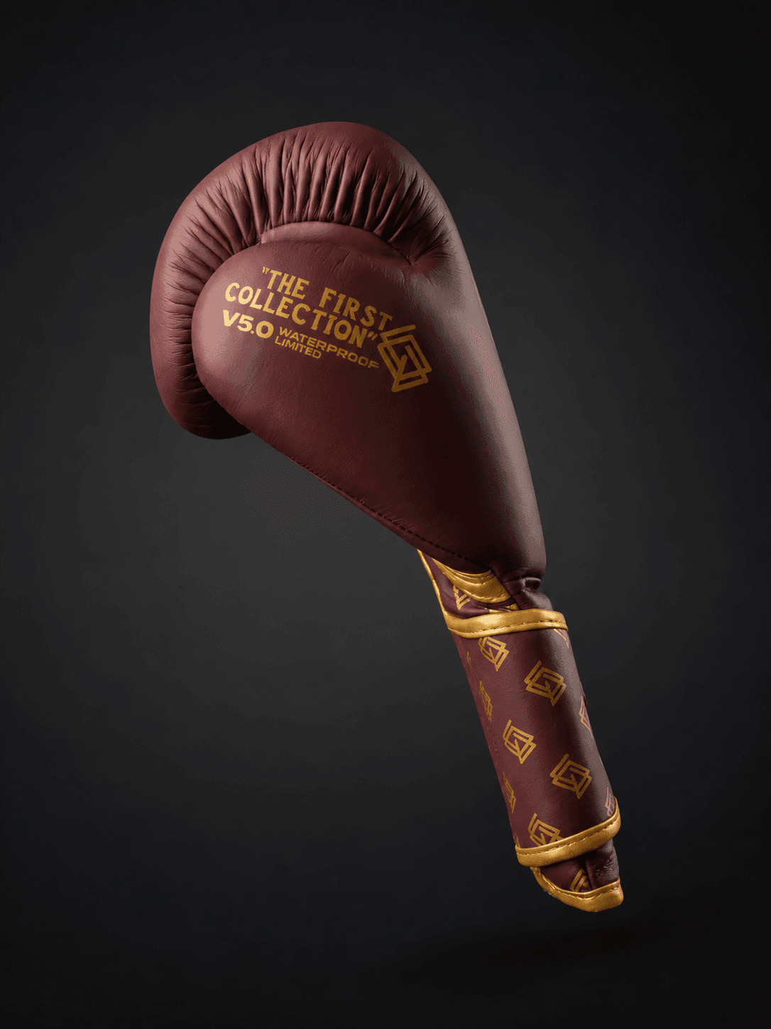 GUANTES BOXEO PREMIUM V5 FORRO 100% WATERPROOF: Original. Burdeos y Dorado (Reserva con entrega en julio)