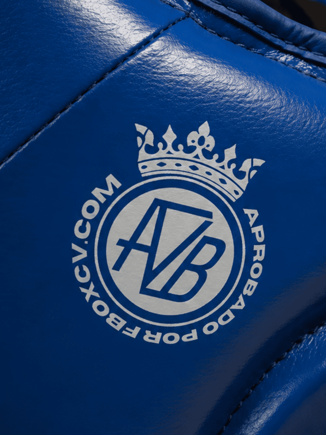 Casco Boxeo Piel Competición Amateur Azul.